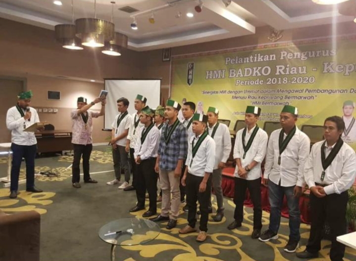 Sahrin Resmi Nahkodai Badko HMI Riau-Kepri Periode 2018-2020.