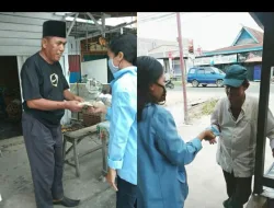 Kepedulian Mahasiswa Kukerta UNRI,bagikan masker kain kepada masyarakat di Desa Tarai Bangun Kampar