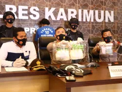 Kapolres Karimun Pimpin Konferensi Pers Pengungkapan 2.145,19 Gram Shabu Jaringan Internasional