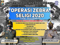 Satlantas Polres Tanjungpinang Gelar Operasi Zebra Seligi 2020 Selama Dua Minggu