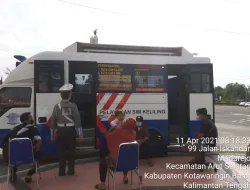 Satlantas Polres Kobar Laksanakan Kegiatan SIMLING Sesuai Dengan Protokol Kesehatan