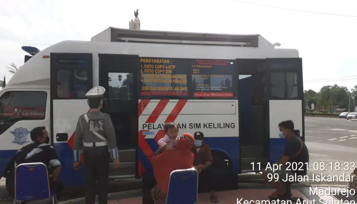 Satlantas Polres Kobar Laksanakan Kegiatan SIMLING Sesuai Dengan Protokol Kesehatan