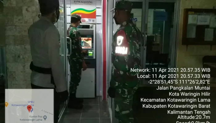 Yustisi Malam Hari, Gabungan 3 Pilar Kecamatan Kotawaringin Lama Himbau Warga Taati Protokol Kesehatan