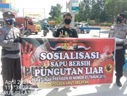 Polsek Arsel Gencar Sosialisasi Saber Pungli Kepada Warga di Seputaran Kota Pangkalan Bun