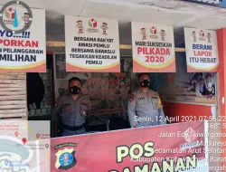 Anggota Satbinmas Yang Melaksanakan Pengamanan di Pospam Kantor Bawaslu