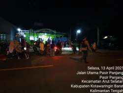Ciptakan Rasa Aman Personel Polres Kobar Laksanakan Pengamanan Sholat Taraweh di Masjid Jannatul Khoiro
