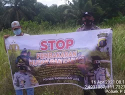 Patroli Karhutla Anggota Polsek Pangkalan Lada