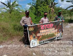 Sinergitas TNI-POLRI lakukan Sosialisasi Kepada Warga Tentang Larangan Bakar Hutan