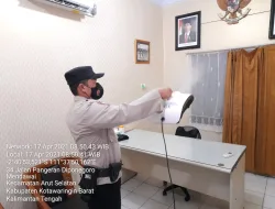 Satbinmas Polres Kobar lakukan Fogging Disinfektan