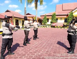 Personil Satbinmas Polres Kobar rutin laksanakan olahraga pagi