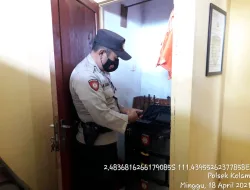 Piket SPKT Polsek Kolam melakukan pengecekan barang inventaris Polsek