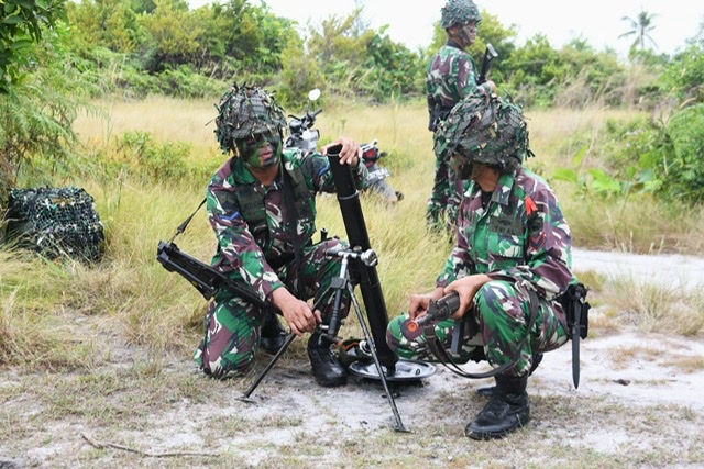 Lantamal IV Skenariokan Pantai Gasing Pulau Dompak Diserang Kekuatan Militer Musuh