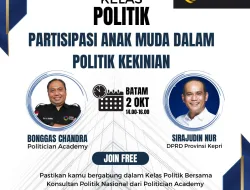 Bersama Lembaga Politician Academy Jakarta, Sirajudin Nur Buka Kelas Politik Milenial di Batam