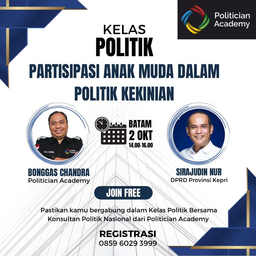 Bersama Lembaga Politician Academy Jakarta, Sirajudin Nur Buka Kelas Politik Milenial di Batam