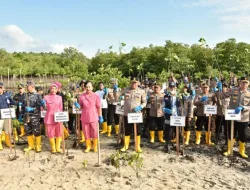 Polda Kepri Beserta Jajaran Laksanakan Penanaman Bibit Mangrove Secara Serentak Dalam Rangka Hari Ulang Tahun Bhayangkara Ke – 77