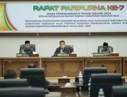 DPRD Inhil Gelar Paripurna ke-7, Agenda Penyampaian Bupati Tentang Ranperda