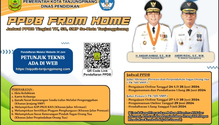 Ini Syarat, Jadwal, dan Link, PPDB Tingkat SD dan SMP di Tanjungpinang