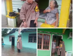 Bripka Hendri Pantau Warga Terdampak Banjir di Lokasi Genangan