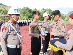 Kapolres Lingga Gelar Upacara PTDH kepada Personel Polri