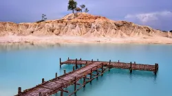 One of the tourist destinations in the Riau Islands, Blue Lake Kawa