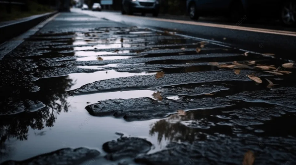 Ilustrasi Genangan Air Di Jalan.