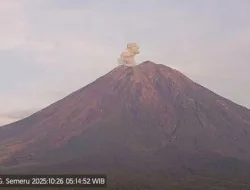 Gunung Semeru Erupsi Dua Kali, PVMBG Imbau Warga Waspada Radius 8 Kilometer
