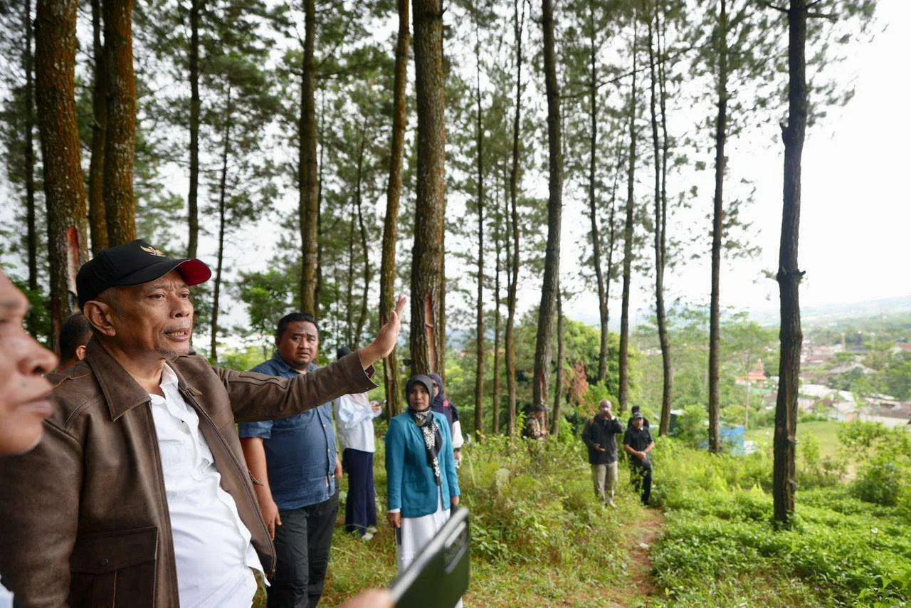 Wakil Menteri Sosial (Wamensos), Agus Jabo Priyono meninjau calon lahan pembangunan Sekolah Rakyat permanen di Desa Girirejo, Kecamatan Kaliangkrik, Kabupaten Magelang, Minggu (26/10/2025). Lahan seluas 10 hektare ini disiapkan untuk menampung dua sekolah rakyat rintisan dan akan menjadi bagian dari 104 titik pembangunan Sekolah Rakyat permanen tahap pertama.