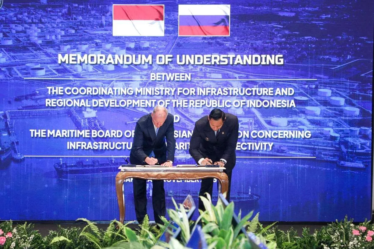 Penandatanganan kerja sama Indonesia Rusia perkuat pembangunan maritim.