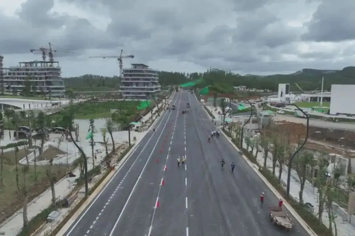 Jalan di kawasan inti Ibu Kota Nusantara (IKN) Kalimantan Timur.