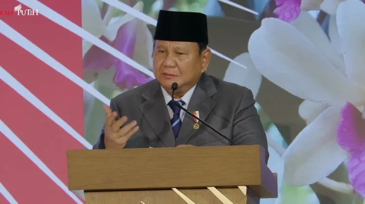 Presiden Prabowo Subianto saat memberikan sambutan dalam acara Forum Bisnis dengan US Chamber of Commerce di Washington D.C. Amerika Serikat, Rabu, 18 Februari 2026.