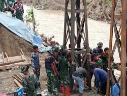 Satgas Kodim 0106 Intensifkan Pembangunan Jembatan Gantung Kalaili