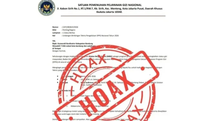 Undangan Bimtek SPPG yang mengatasnamakan BGN beredar di masyarakat merupakan penipuan dan bukan undangan resmi dari BGN.