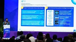 is Jenderal (Sekjen) Kementerian Komunikasi dan Digital (Kemkomdigi), Ismail, saat memberikan paparan dalam acara Digital Transformation Indonesia Conference and Expo (DTI-CX) 2026, di JCC Senayan, Jakarta, Rabu, 5 Agustus 2026