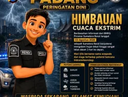 Polresta Padang: Cuaca Ekstrem,Diminta warga Tingkatkan Kewaspadaan