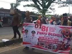Kontingen Sungai Rumbai Semarakkan Pawai Alegoris HUT RI ke-81, Ribuan Warga Tumpah Ruah