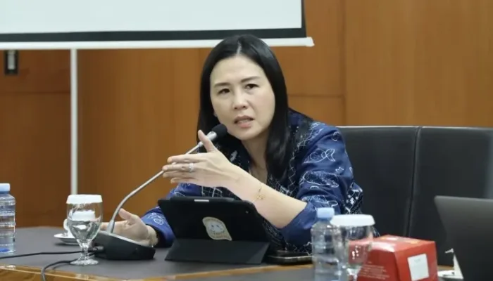 Wakil Menteri Pemberdayaan Perempuan dan Perlindungan Anak (Wamen PPPA) Veronica Tan saat memberikan sambutan dalam Audiensi dengan Mahkamah Agung (MA), Jakarta Pusat, Selasa, 8 September 2026.