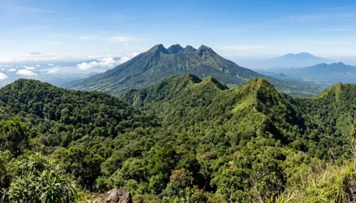 Bentang alam Gunung Ungaran, Jawa Tengah, yang menjadi kawasan pengembangan Pembangkit Listrik Tenaga Panas Bumi (PLTP)