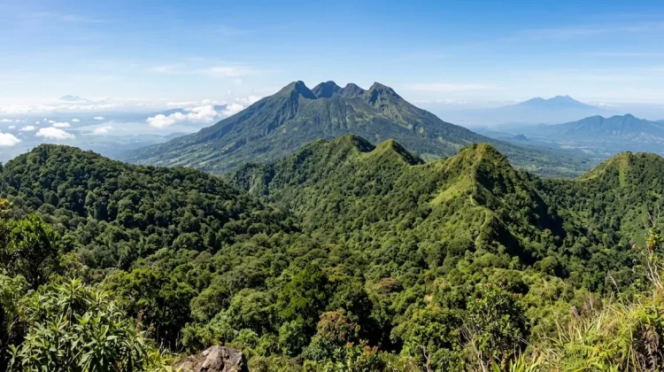 Bentang alam Gunung Ungaran, Jawa Tengah, yang menjadi kawasan pengembangan Pembangkit Listrik Tenaga Panas Bumi (PLTP)