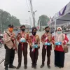 Kualitas Udara Sawahlunto Tidak Sehat, Kwarcab 11 Pramuka Bagikan Ribuan Masker