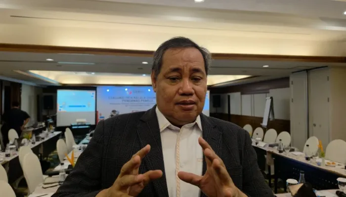 Anggota Badan Pengawas Pemilihan Umum (Bawaslu) RI, Herwyn J.H. Malonda, saat ditemui wartawan, usai menggelar diskusi tematik bertajuk 'Evaluasi Tata Kelola Organisasi Pengawas Pemilu', di Bogor, Jawa Barat, Kamis, 2 Oktober 2026.